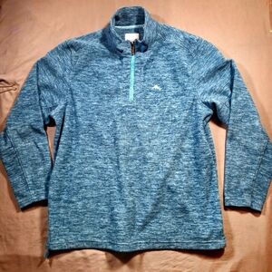 Tommy Bahama Cloud Peak Jacket 1/2 Zip AT SEA Size LARGE Mock Neck Blue EUC SOFT